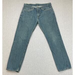 Levis 511 Jeans Mens 34 x 32 Blue Cotton Blend Stretch Slim Fit Straight